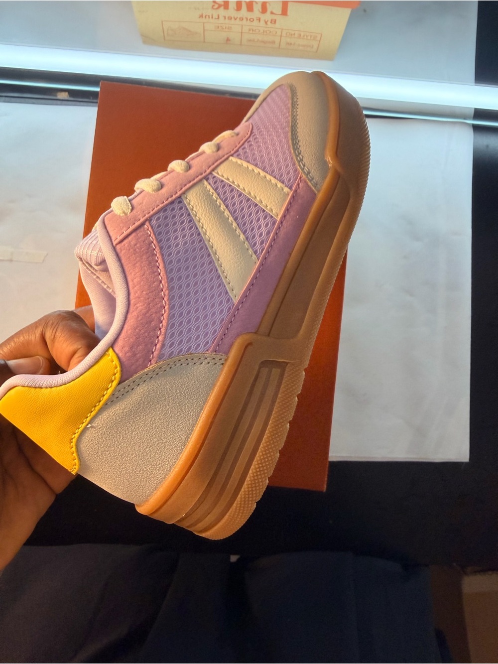 Forever Link Pink and Yellow Kids Sneakers